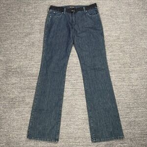 Emporio Armani Jeans Women 30 Dark Wash Lace Trim Denim Italy Y2K Bootcut Gothic